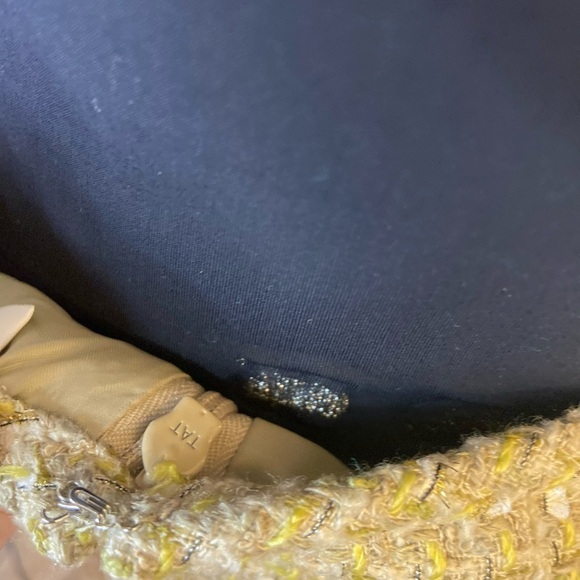 Vintage Calvin Klein Yellow Cream Tweed Pencil Skirt 2P - Picture 15 of 16